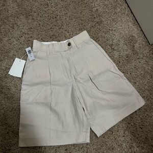 NWT Aritzia Wilfred Vito Linen Shorts Size 0 Bone